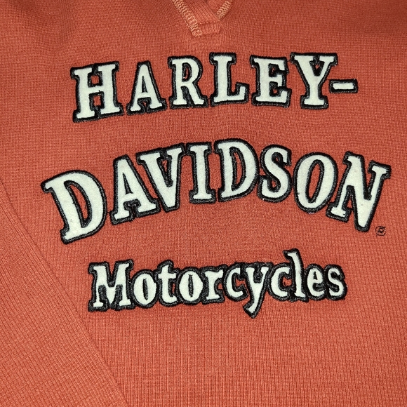 Long sleeve orange thermal hoodie Harley Davidson, size 2W - Picture 2 of 3